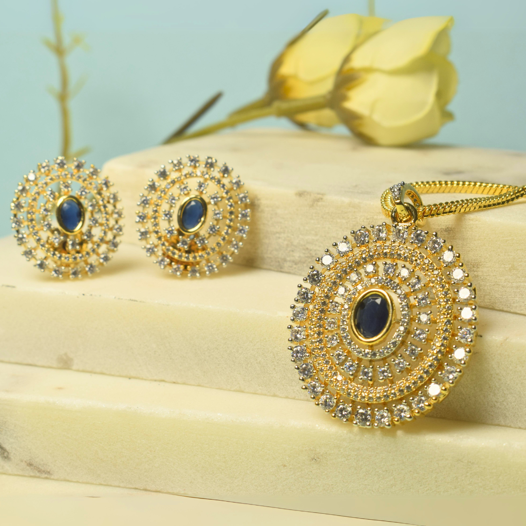 BLUE AARAVI PENDENT SET