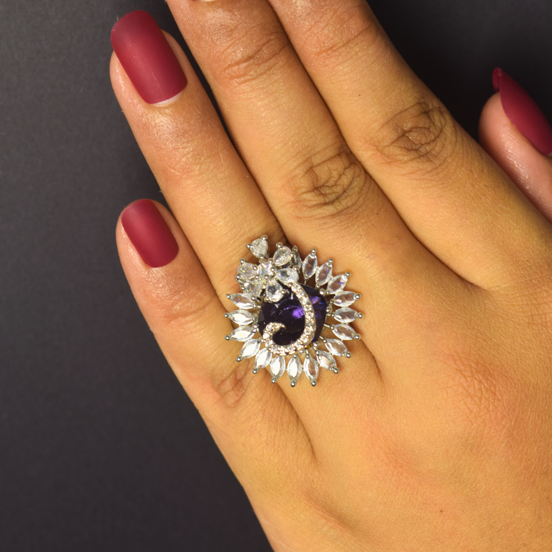 PURPLE ATHINA ZIRCONIA RING