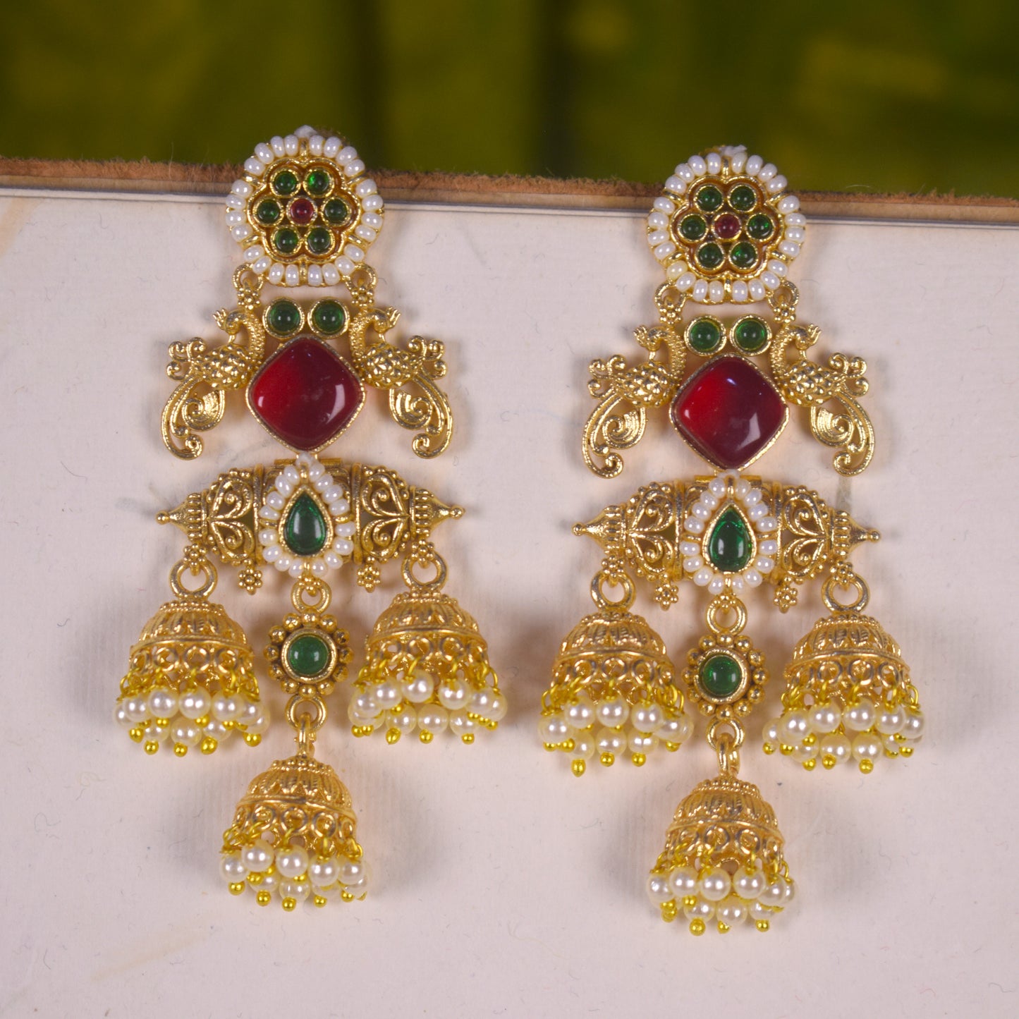 Latika Gold Jhumki Earrings