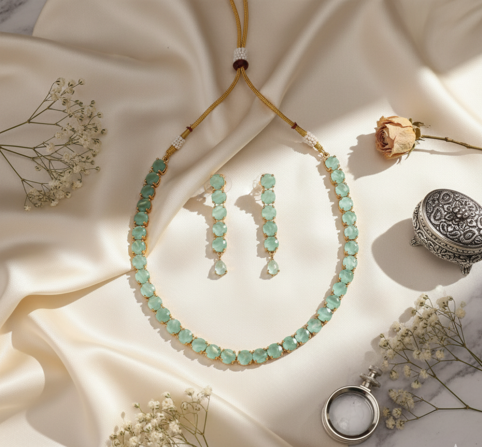 Sara Mint Necklace Set
