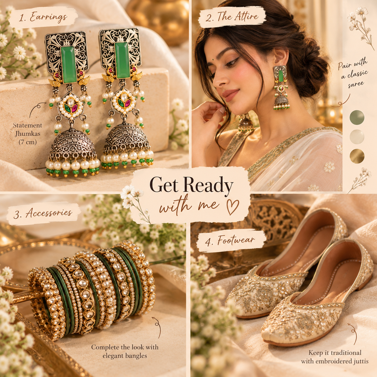 Mumtaj Green Jhumka