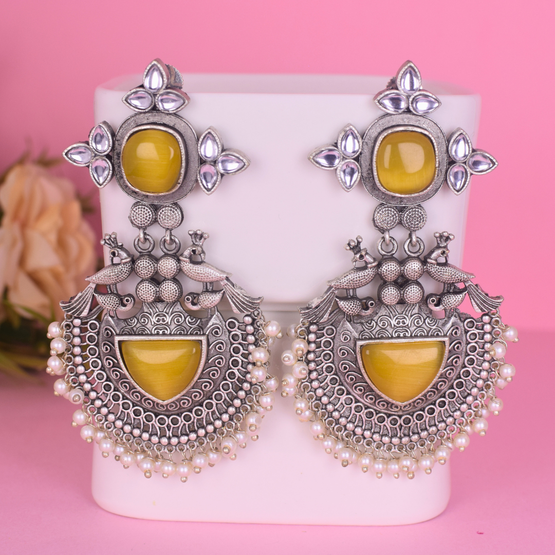 Aishwarya Silver Oxidised Earrings