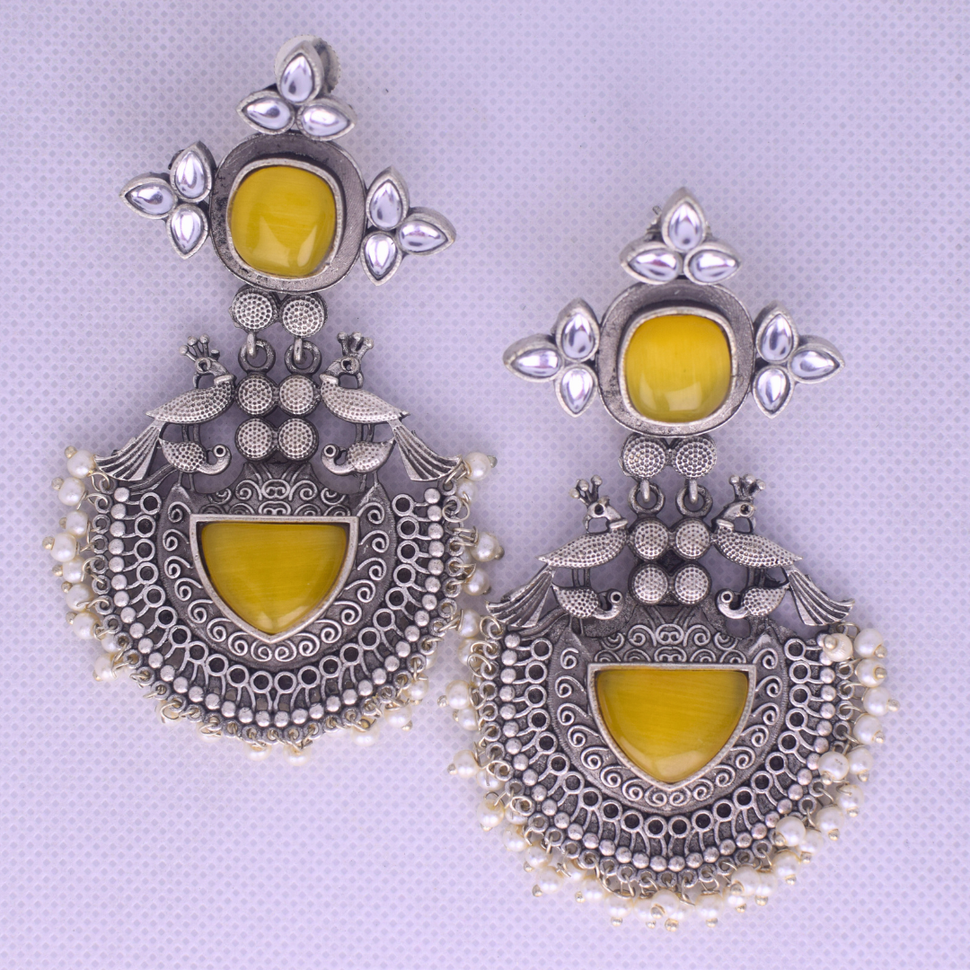 Aishwarya Silver Oxidised Earrings