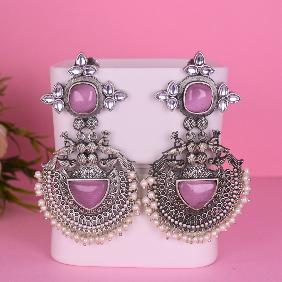 Aishwarya Silver Oxidised Earrings