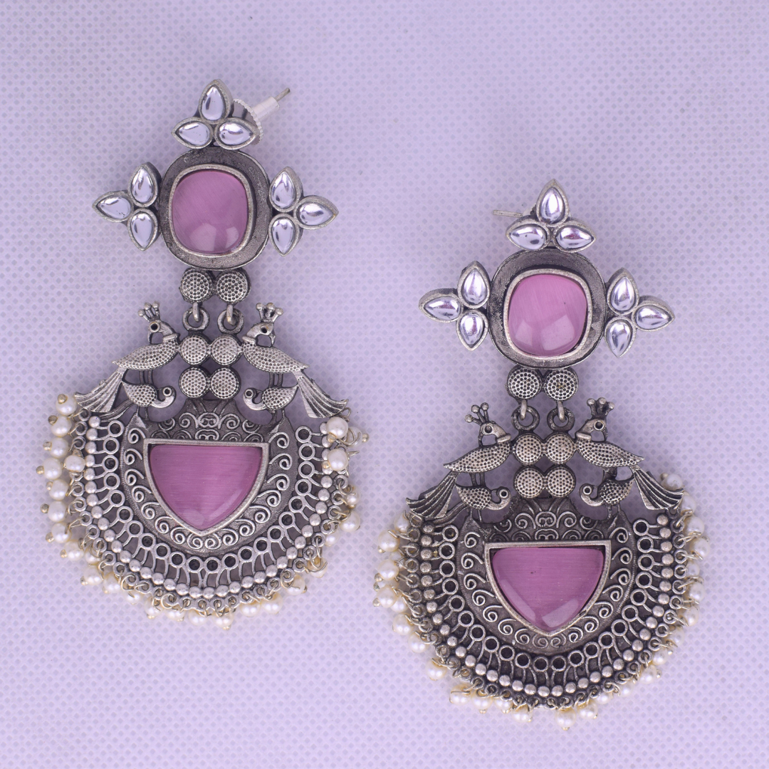 Aishwarya Silver Oxidised Earrings