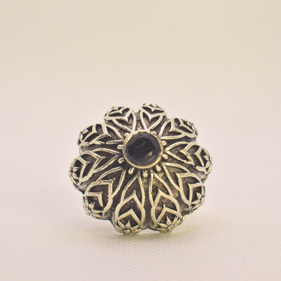 Soorya Black Oxidised Ring