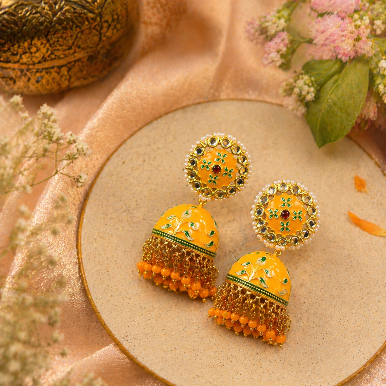 Rupali Meenakari Earrings