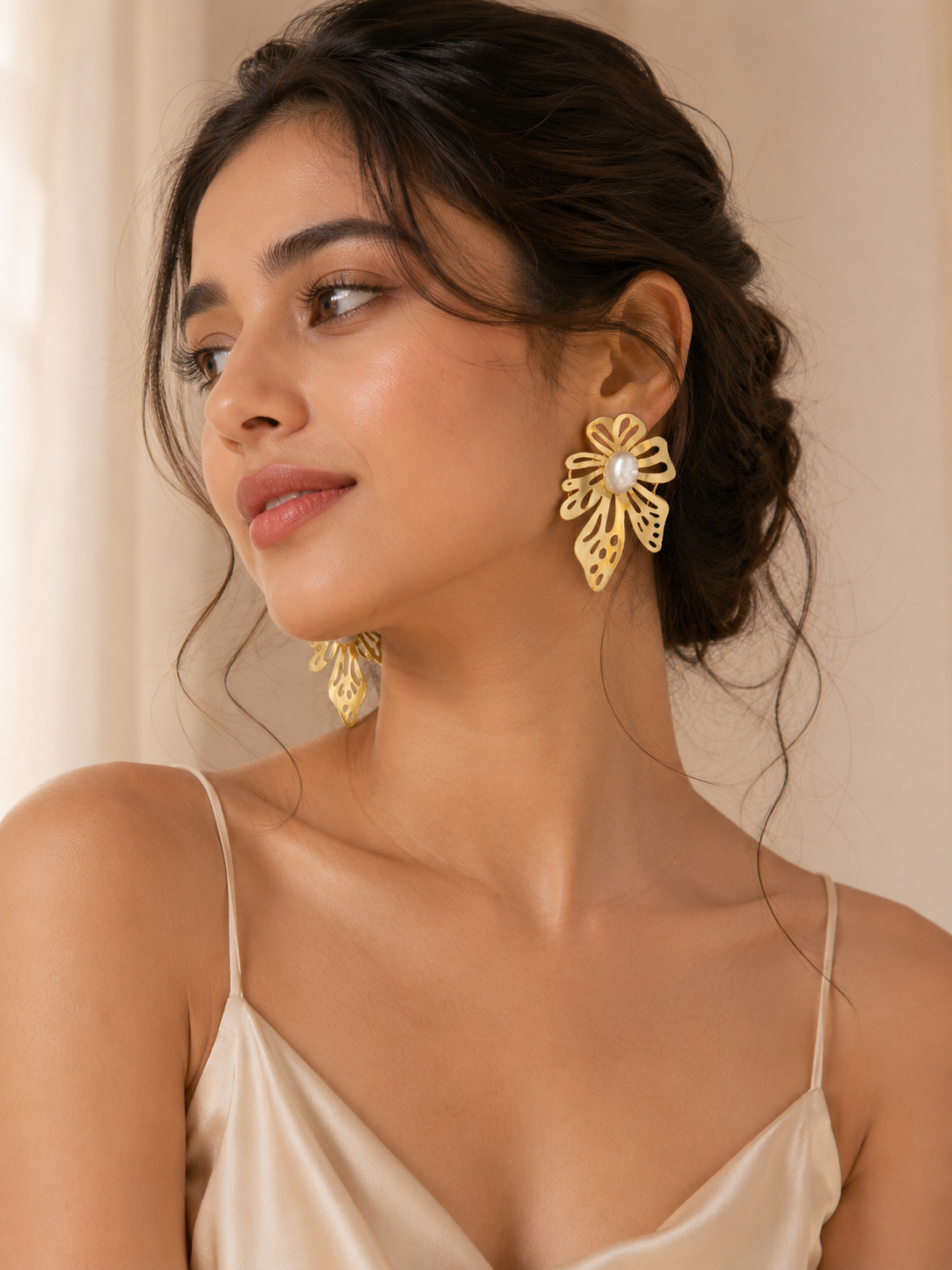 Anti Tarnish Floral Stud Earrings