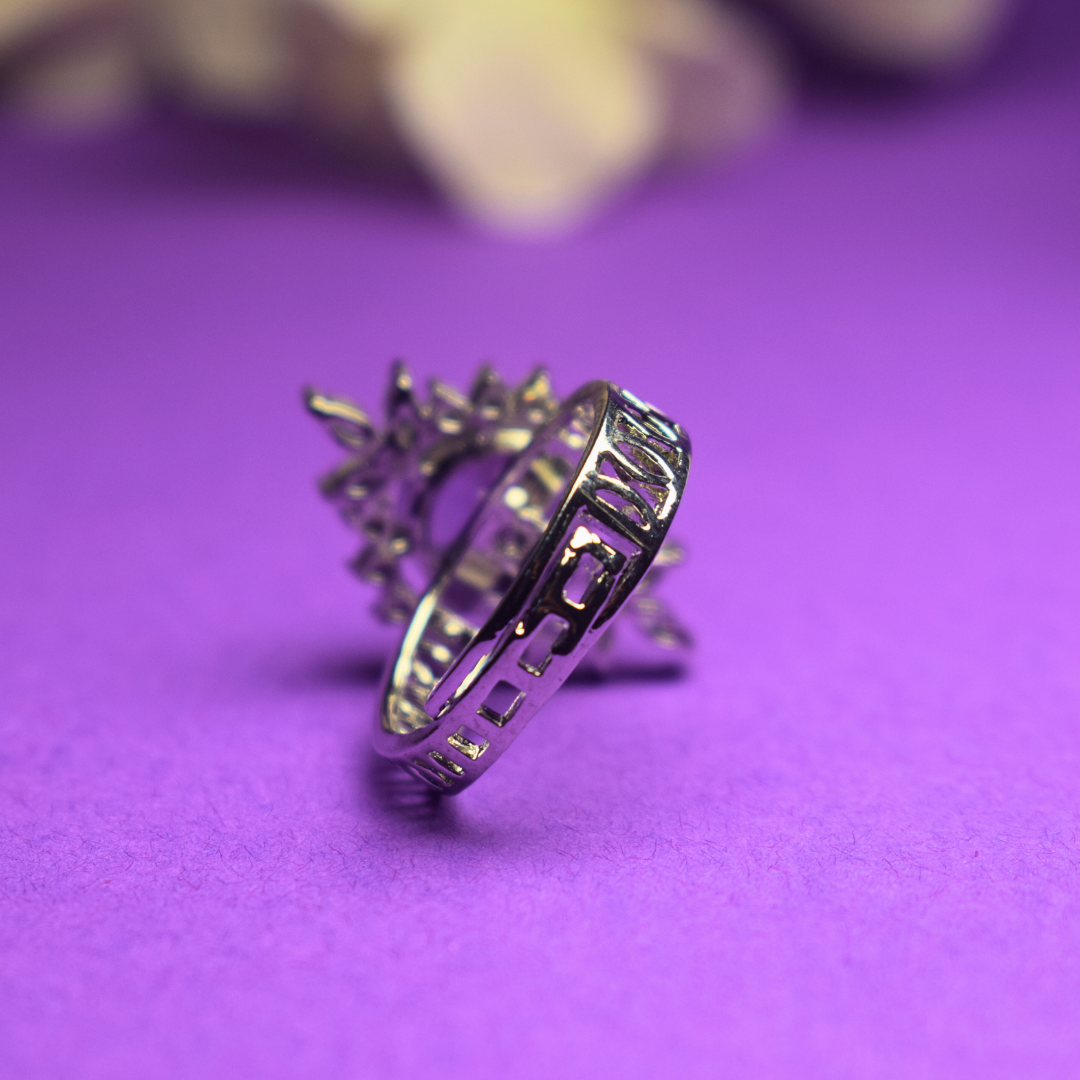 SILVER PURPLE SYLVIE ZIRCONIA RING