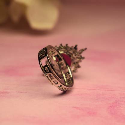 SILVER RUBY SYLVIE ZIRCONIA RING