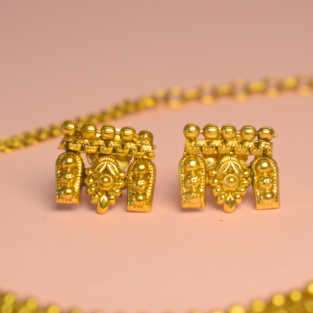 Golden Kanak Antique Temple Jewellery Set