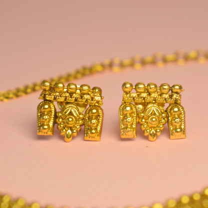 Golden Kanak Antique Temple Jewellery Set