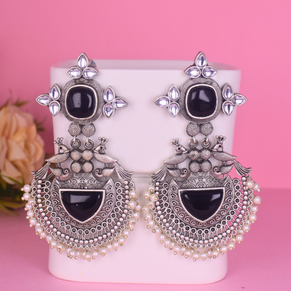 Aishwarya Silver Oxidised Earrings
