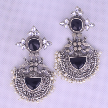 Aishwarya Silver Oxidised Earrings