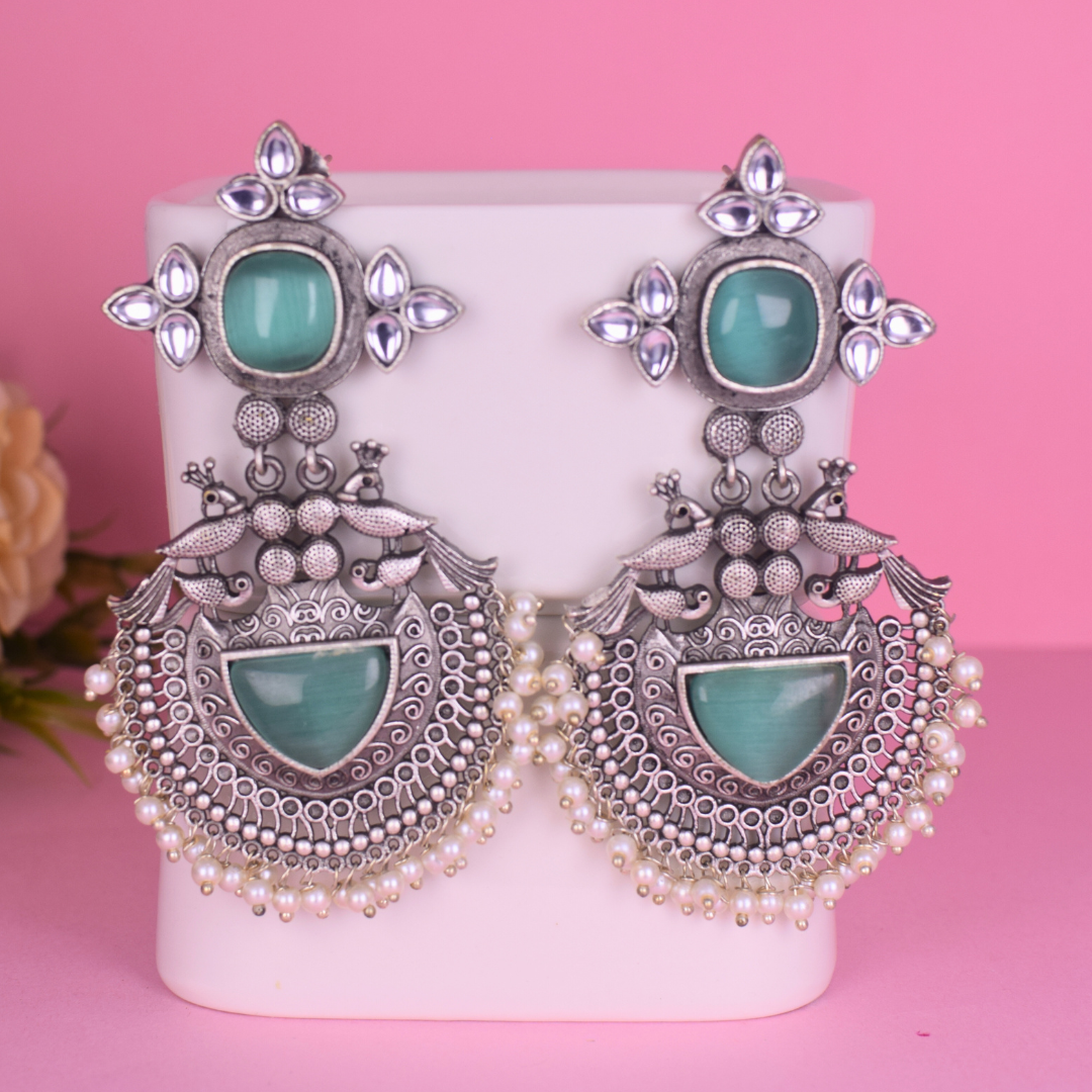 Aishwarya Silver Oxidised Earrings