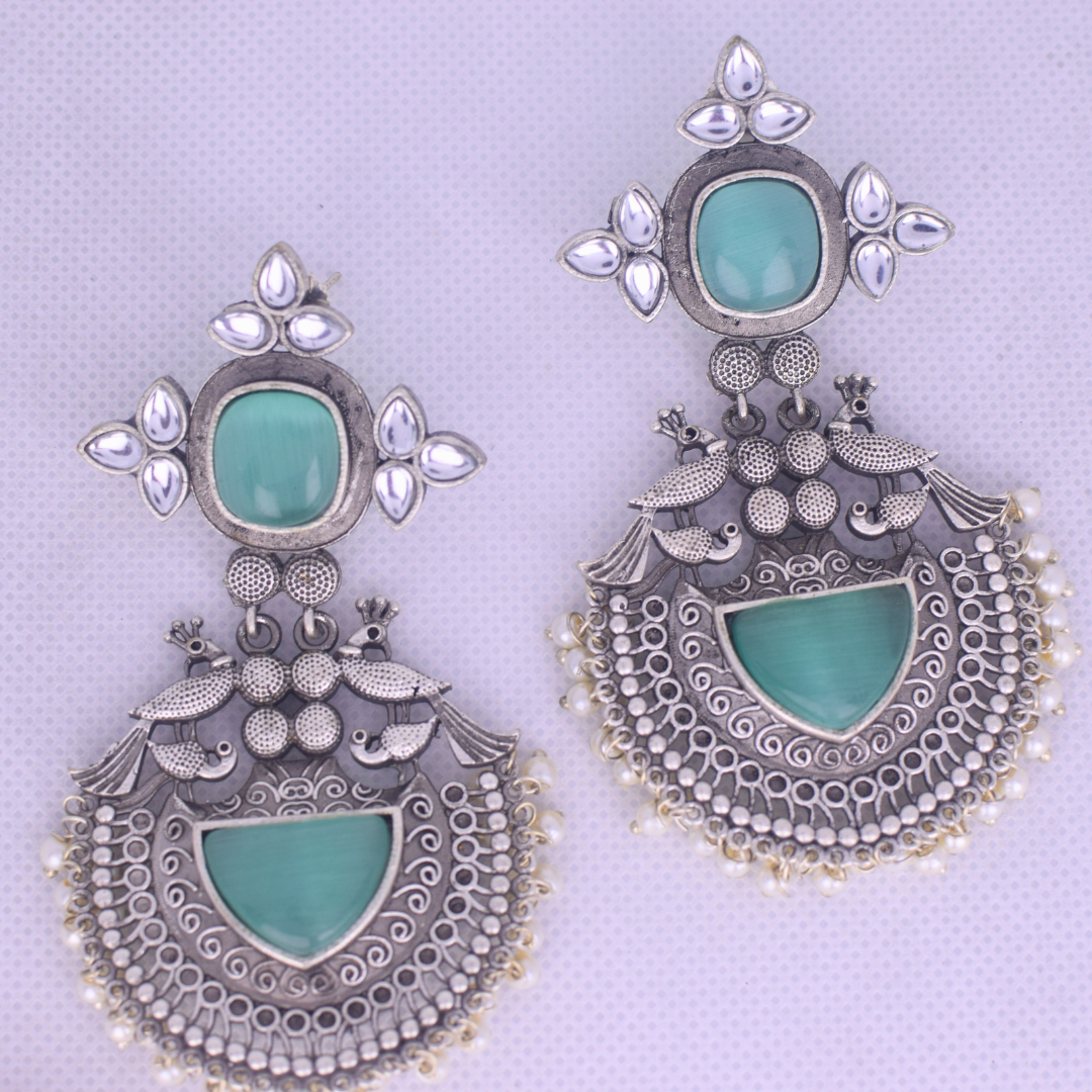 Aishwarya Silver Oxidised Earrings