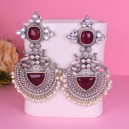 Aishwarya Silver Oxidised Earrings