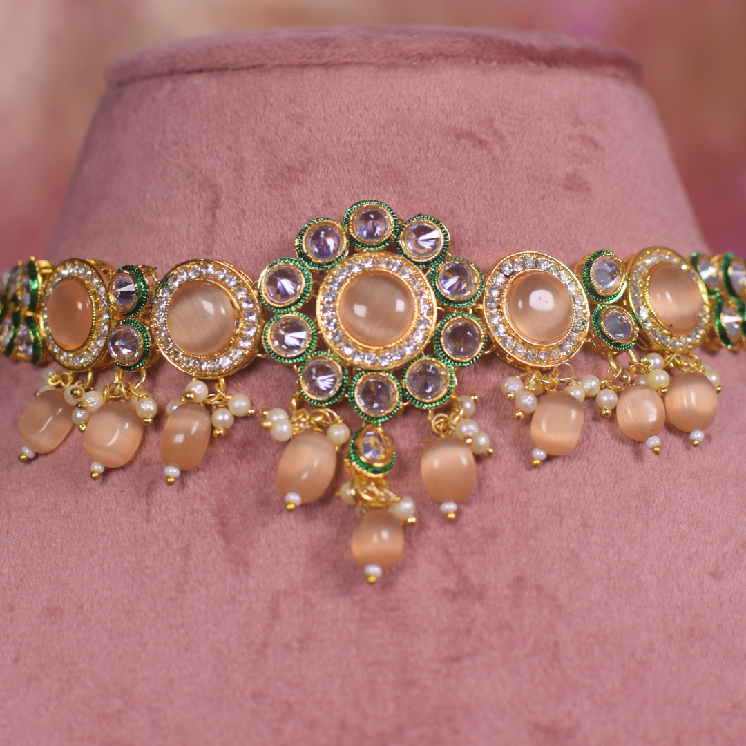 Blush Jhanvi Kundan Set
