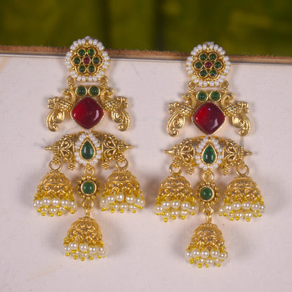 Latika Gold Jhumki Earrings