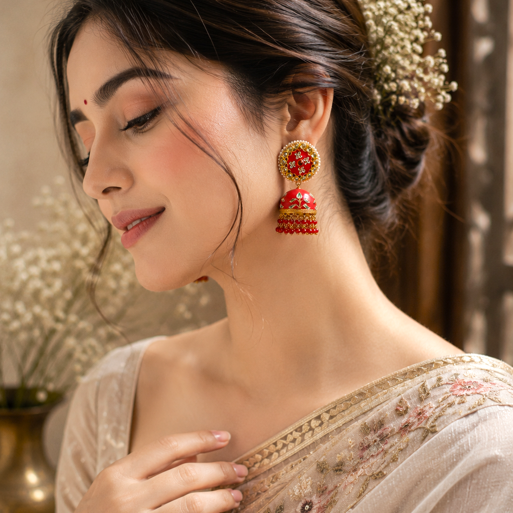 Vedika Meenakari Earrings