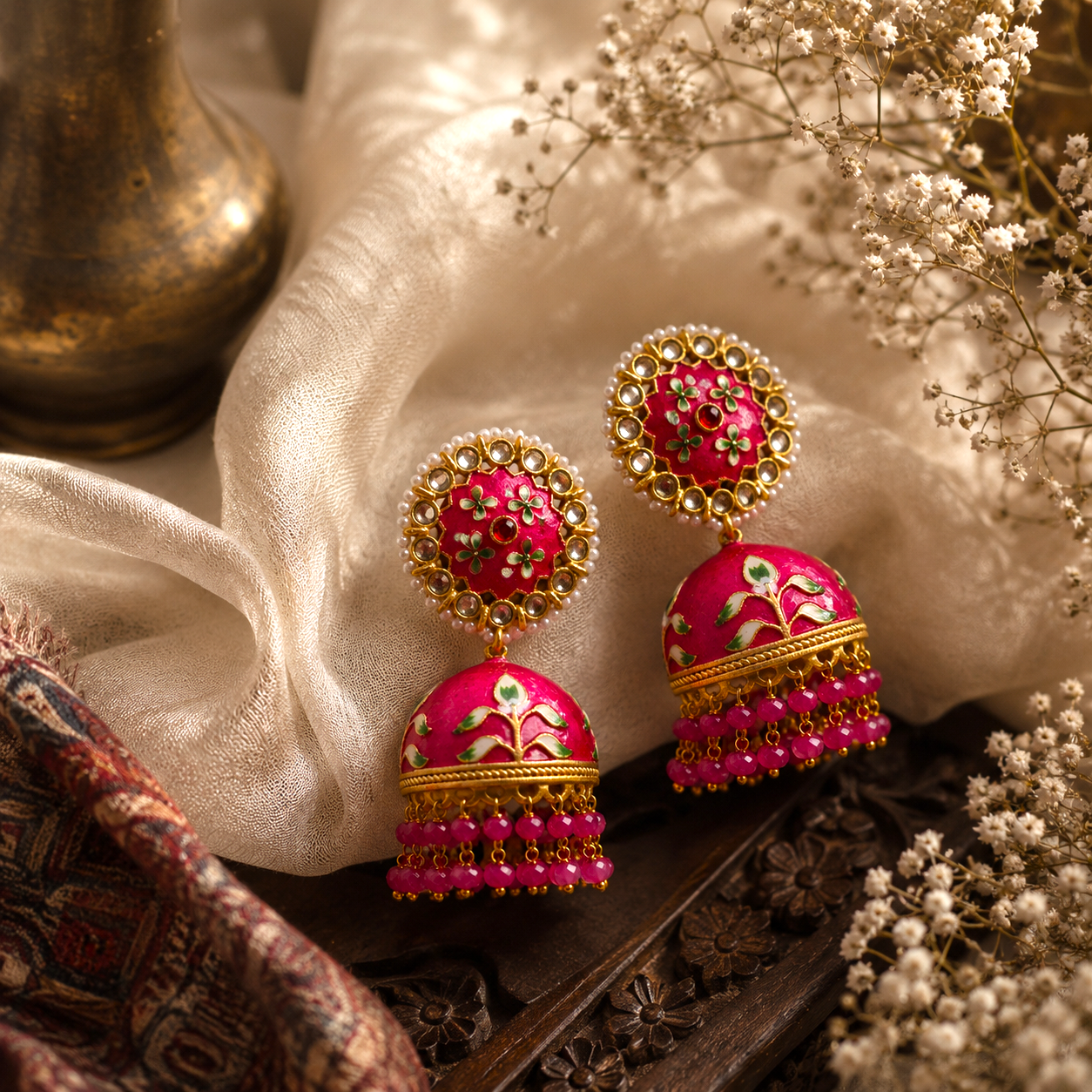 Rashmika Meenakari Earrings