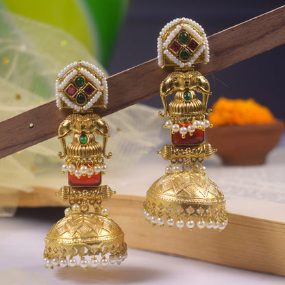 Vaidehi Gold Jhumki Earrings