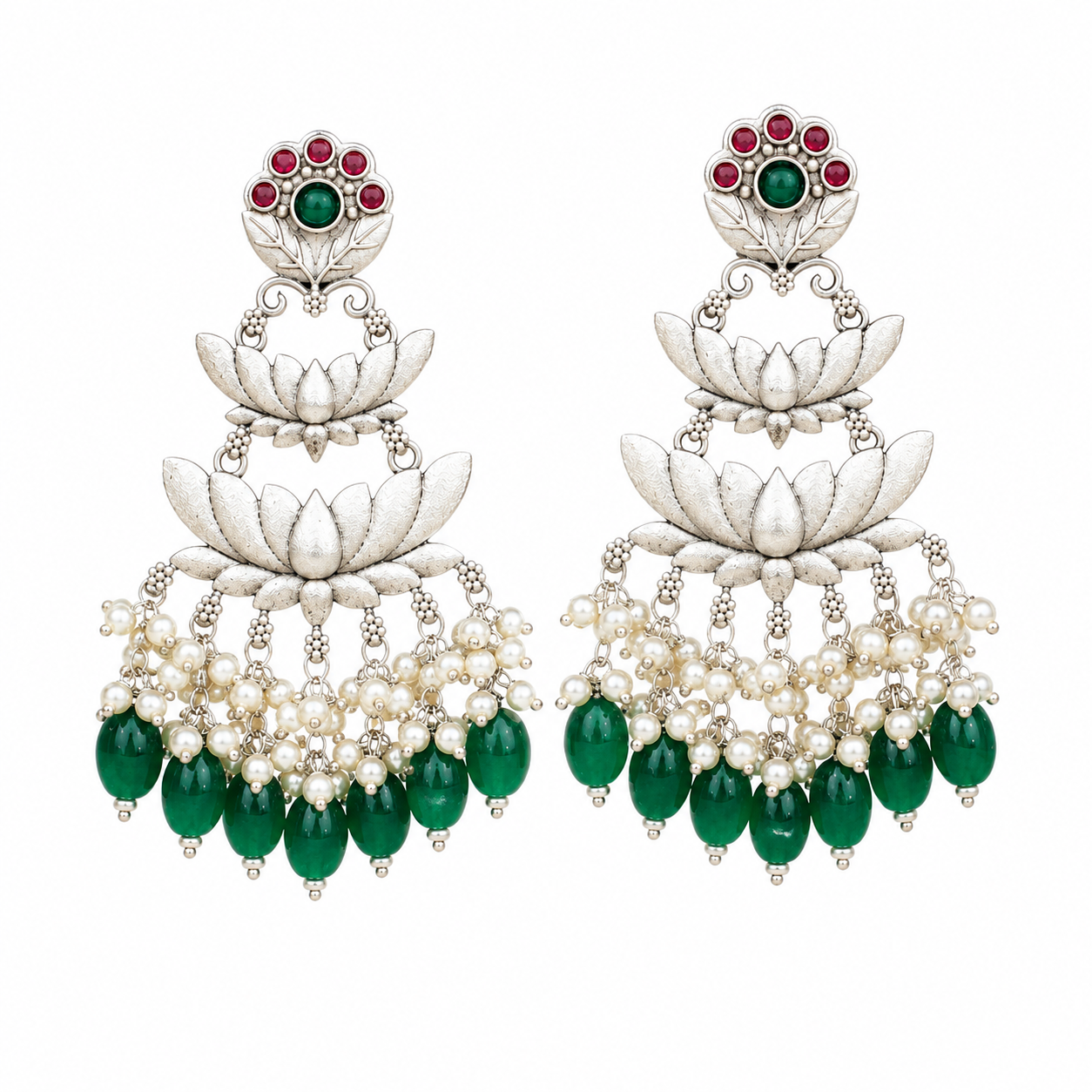 Mrinali Emerald Dangler Earrings