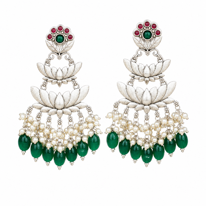 Mrinali Emerald Dangler Earrings