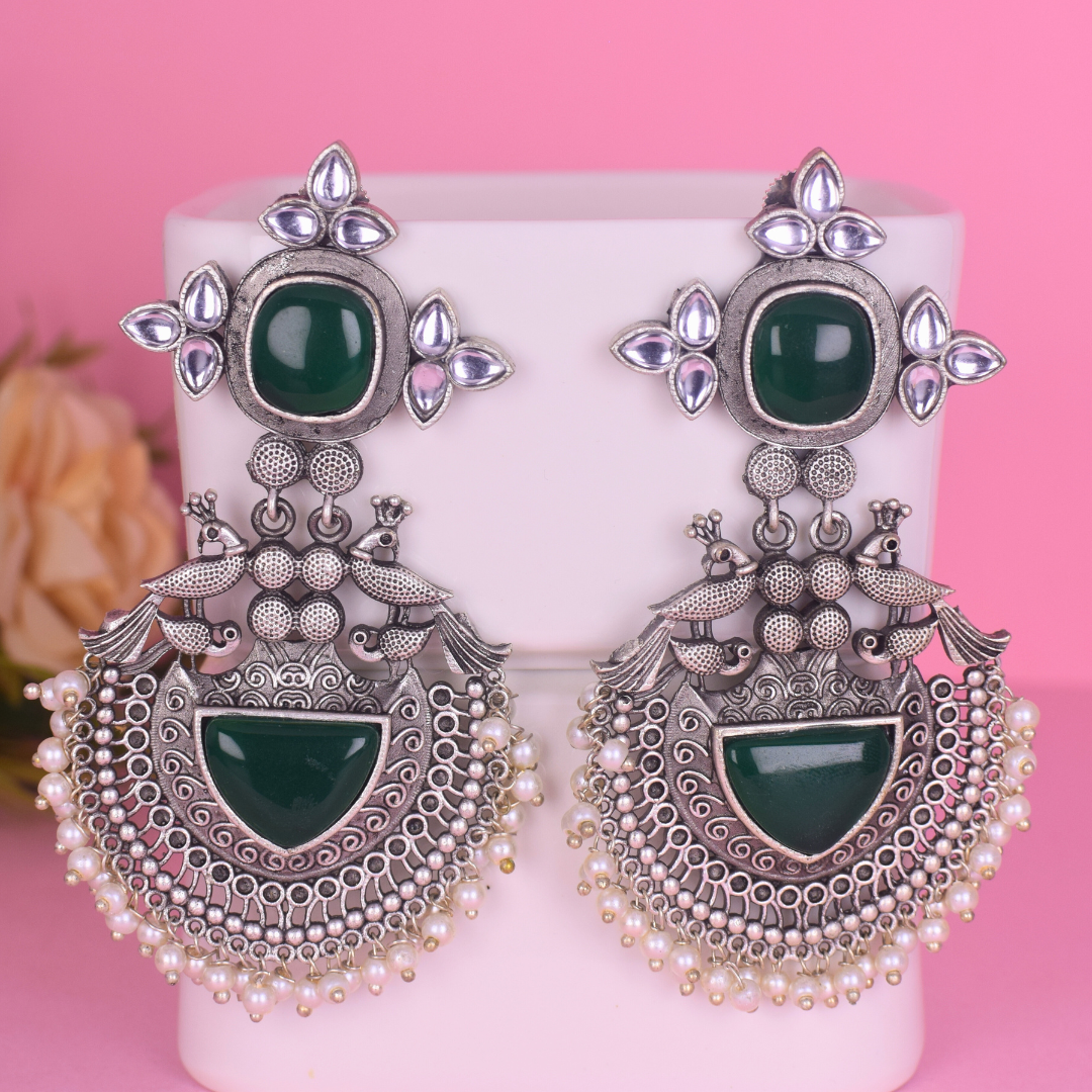 Aishwarya Silver Oxidised Earrings