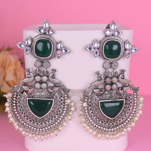 Aishwarya Silver Oxidised Earrings