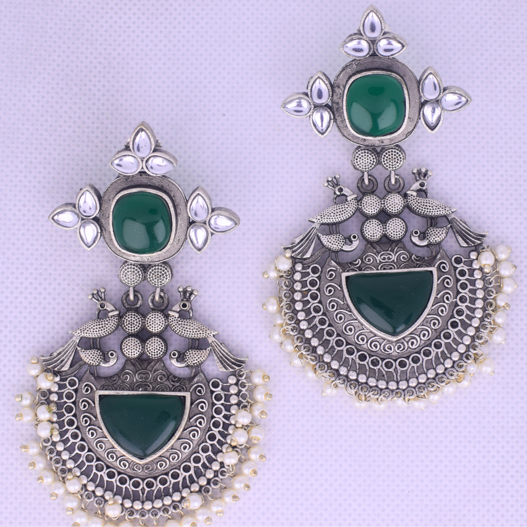 Aishwarya Silver Oxidised Earrings