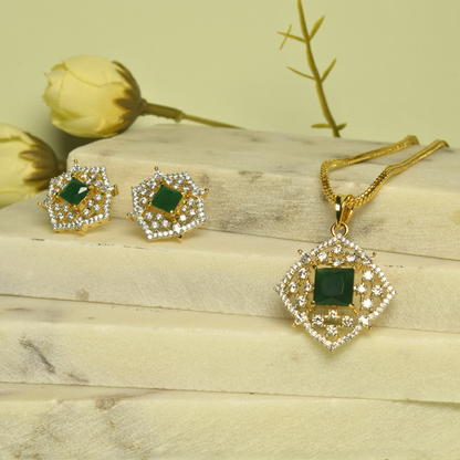 EMERALD DHANI PENDENT SET