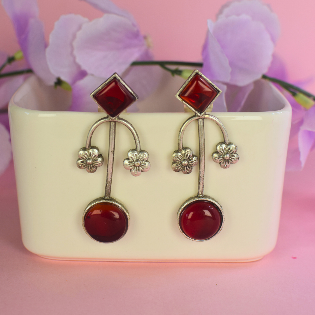 Kashi Silver Oxidised Earrings