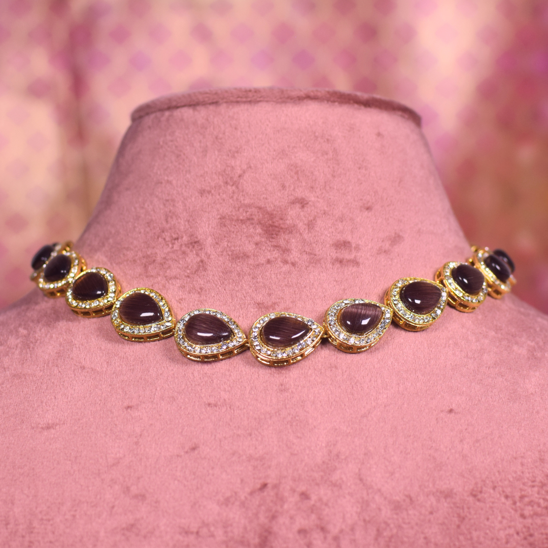 Light Brown Heena Kundan Jewellery Set