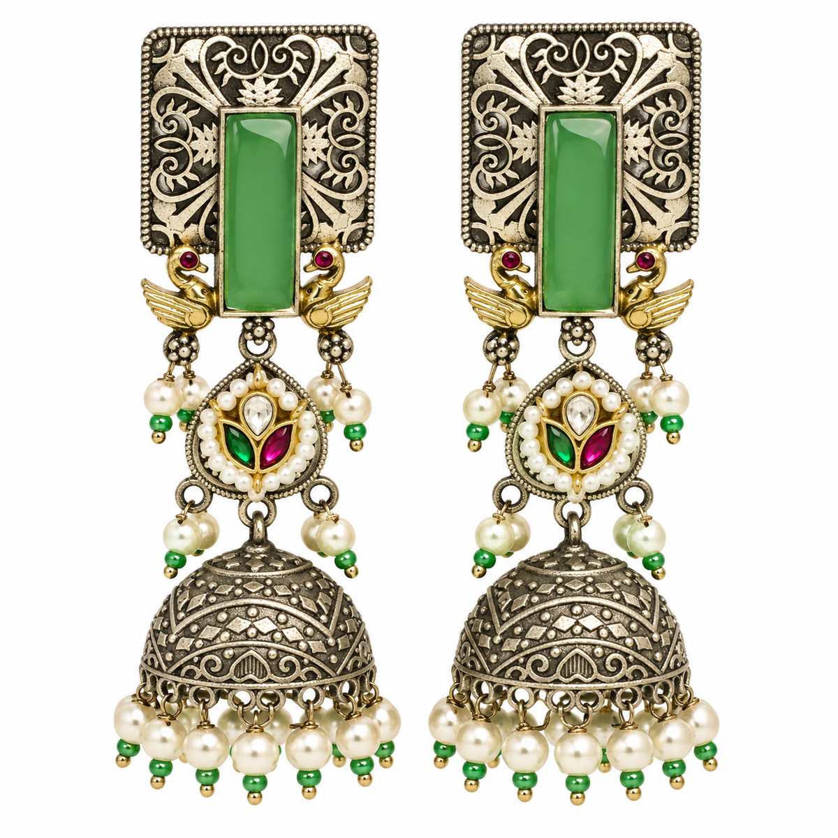 Mumtaj Green Jhumka