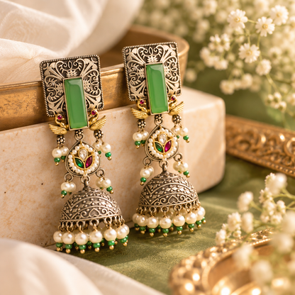 Mumtaj Green Jhumka