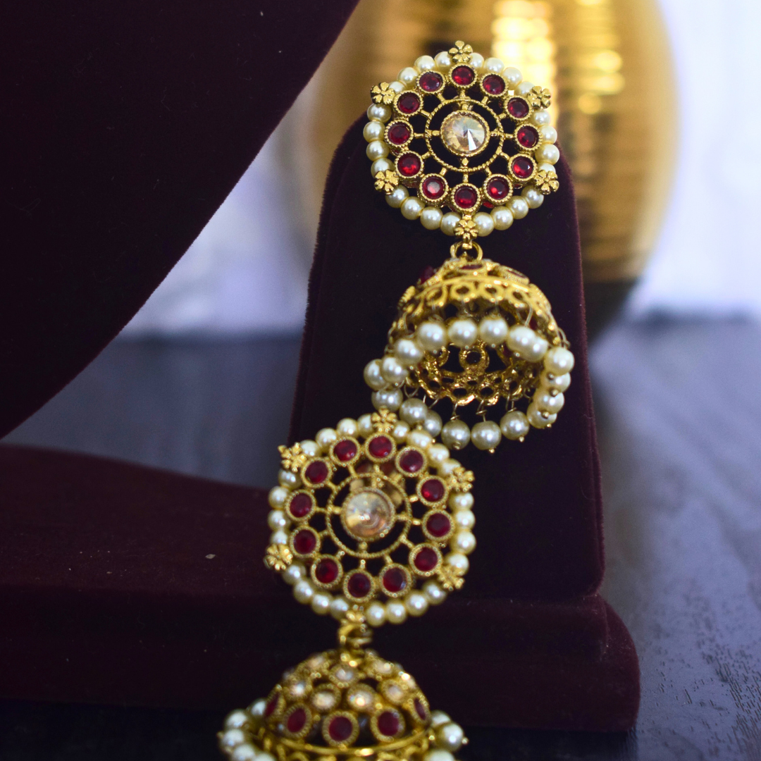 MAROON RUMANI JEWELLERY SET