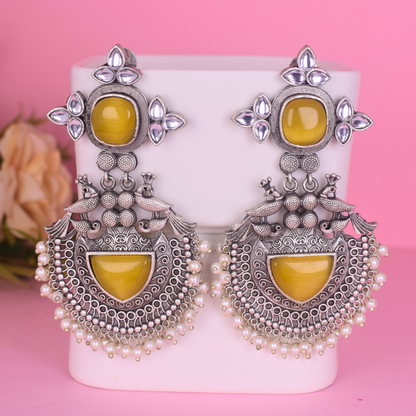 Aishwarya Silver Oxidised Earrings