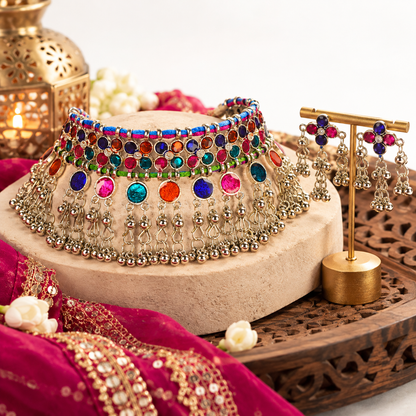 Maheshni Oxidised Choker Necklace