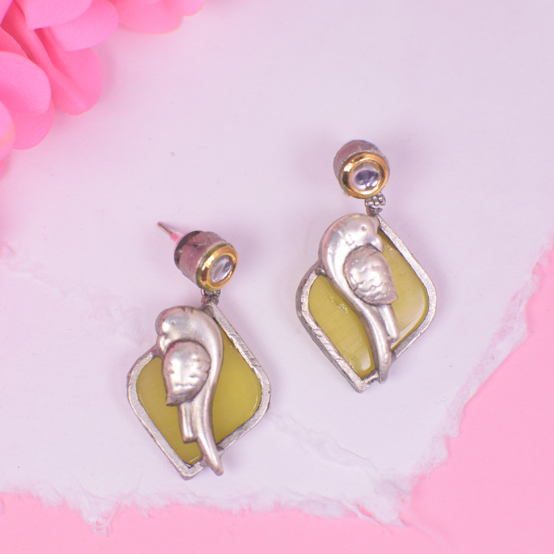 Parakeet earrings