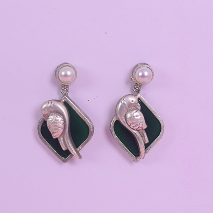 Parakeet earrings