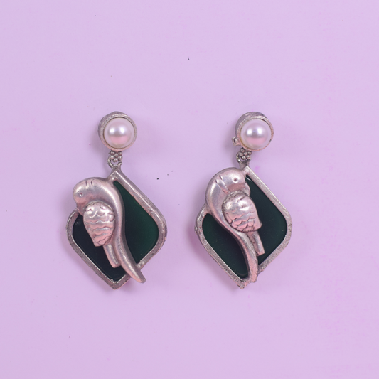 Parakeet earrings