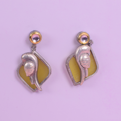 Parakeet earrings