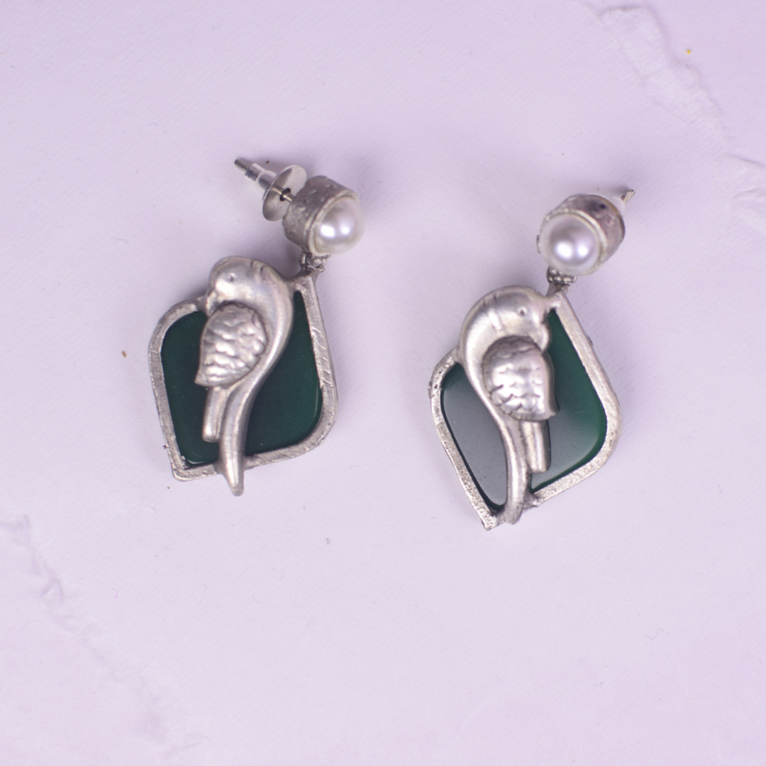Parakeet earrings