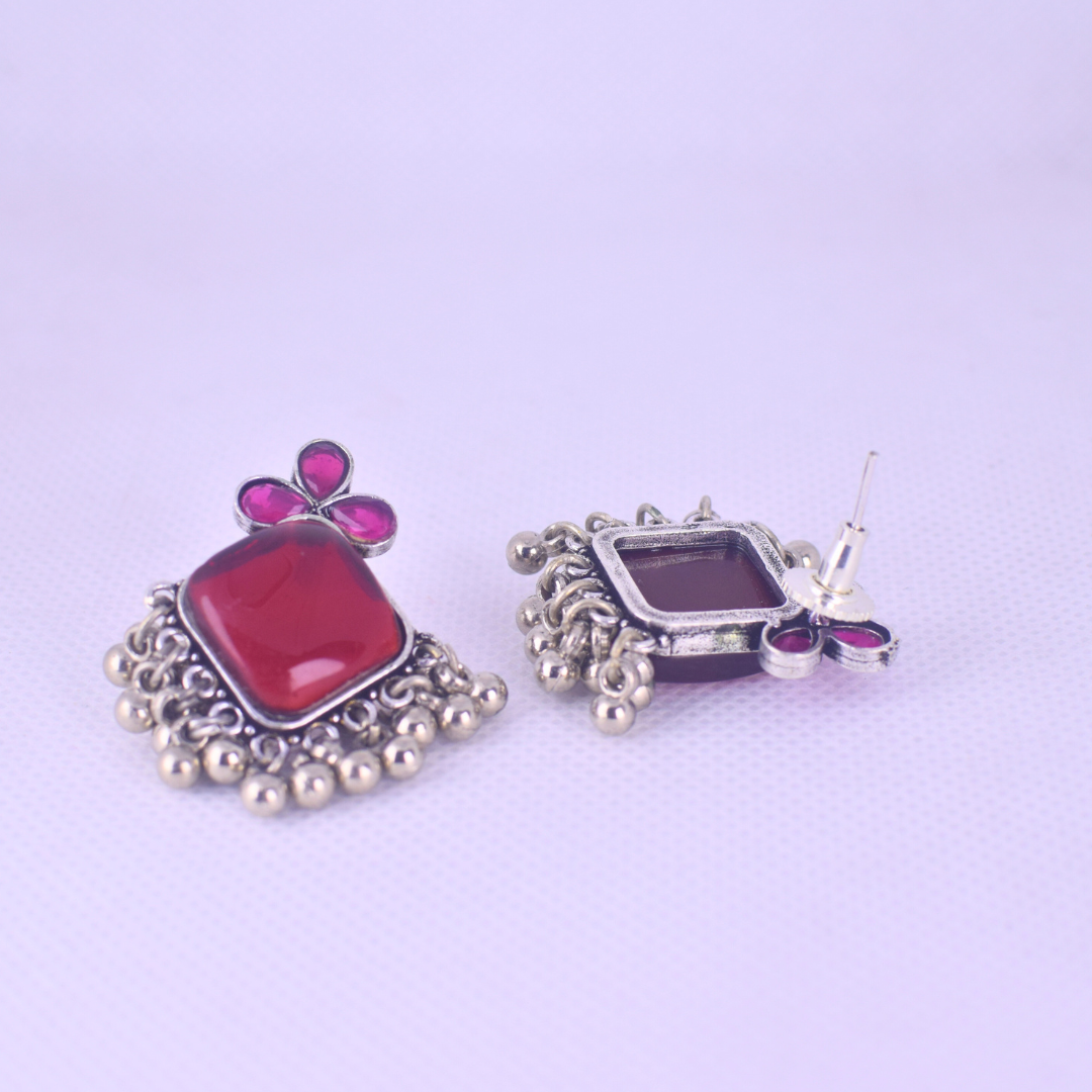 Sohni Silver Oxidised Studs