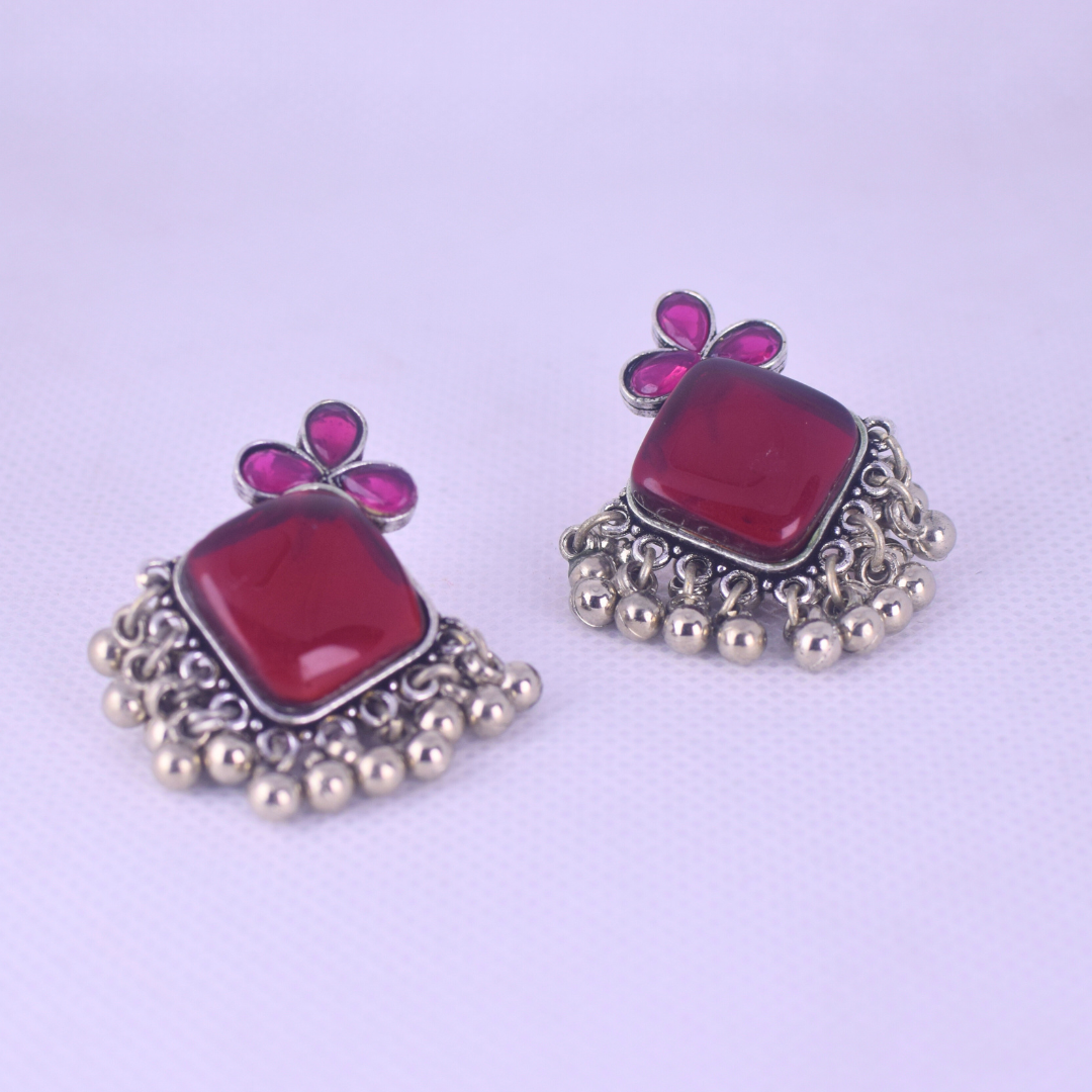 Sohni Silver Oxidised Studs