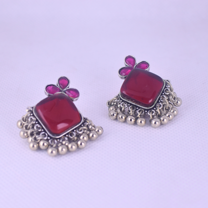 Sohni Silver Oxidised Studs