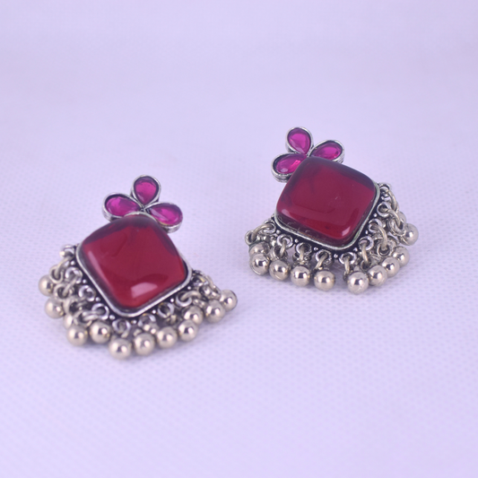 Sohni Silver Oxidised Studs