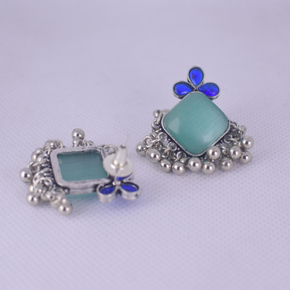 Sohni Silver Oxidised Studs