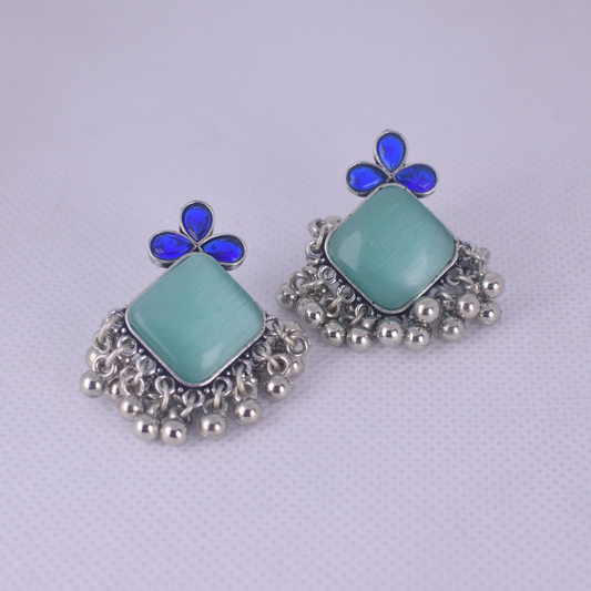 Sohni Silver Oxidised Studs